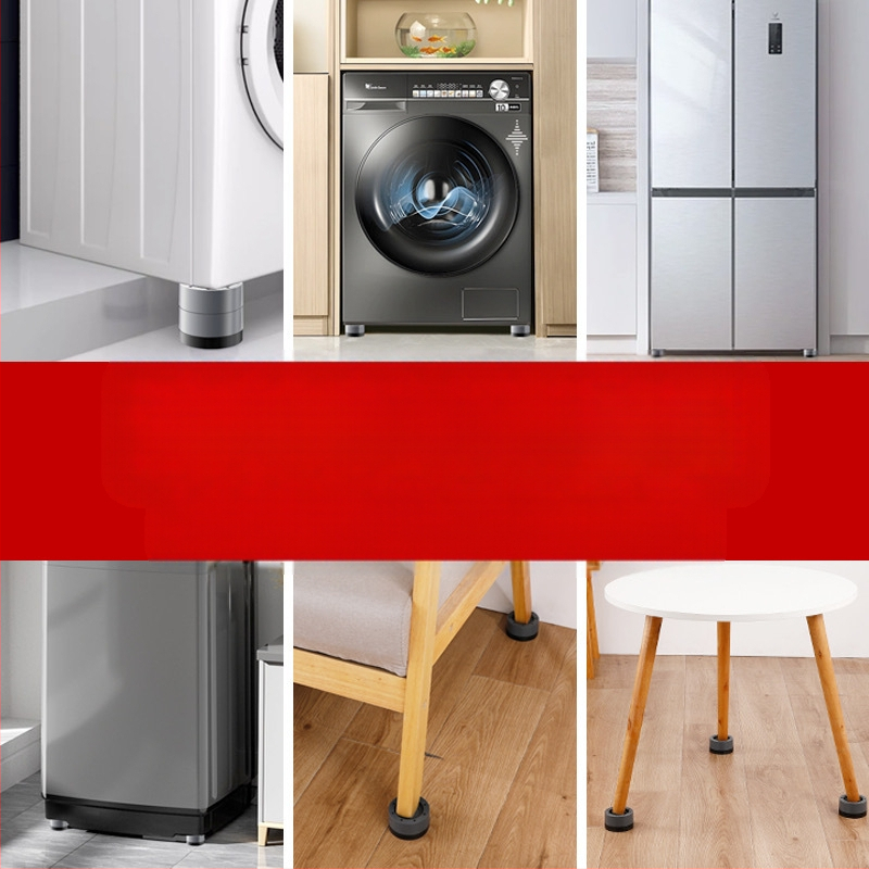 Skalbiamosios mašinos kojų pagalvėlės — neslidžios, slopina vibracijas, aukštinimo kilimėliai, iš plastiko; modernus minimalistinis stilius