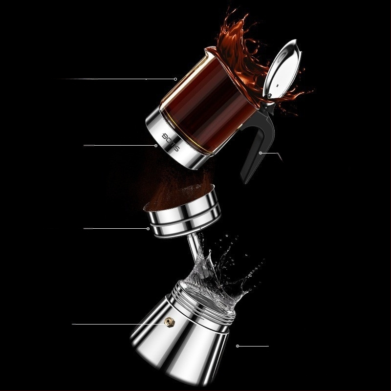 Италиански мока пот с двойна клапа • PP материал • Функция: Други • Без персонализация • Без лого