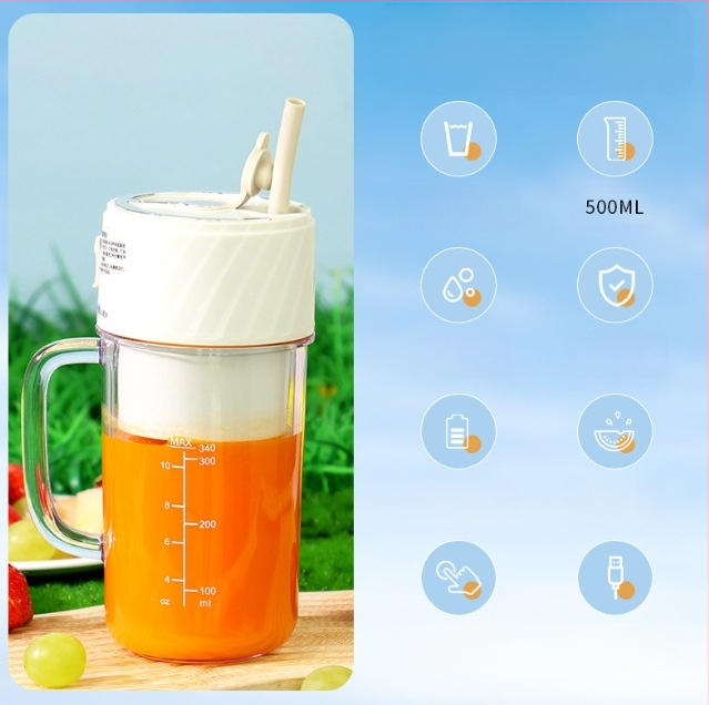 Nešiojamas įkraunamas sulčių spaudimo prietaisas su skaitmeniniu ekranu, 18000 rpm, 50 W, talpa 400 ml