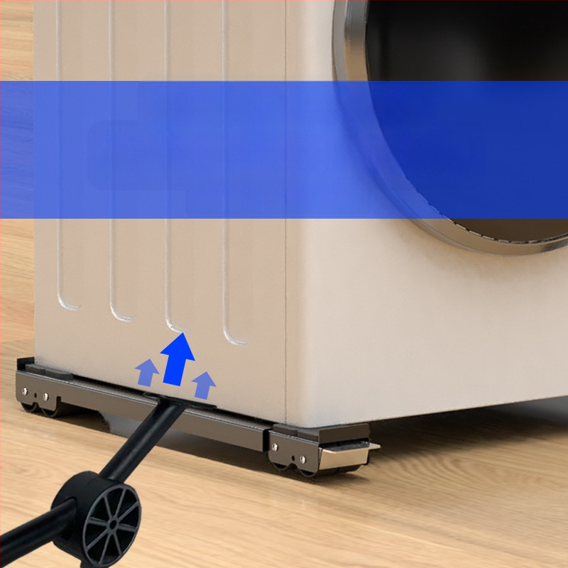 Geležinis pagrindas rėmas skalbimo mašinei ir šaldytuvui su judančiais ratukais, reguliuojamas