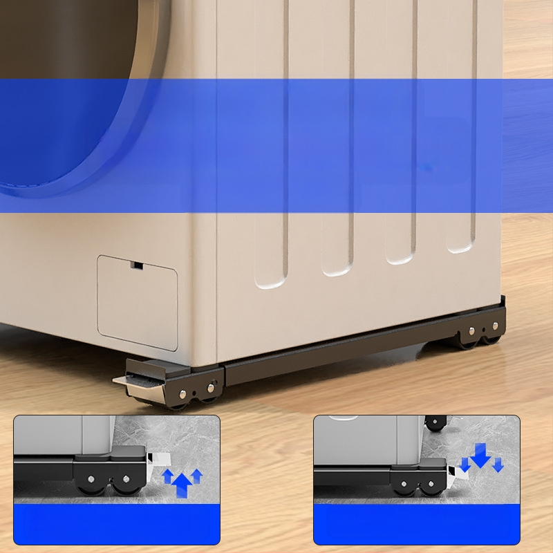 Geležinis pagrindas rėmas skalbimo mašinei ir šaldytuvui su judančiais ratukais, reguliuojamas