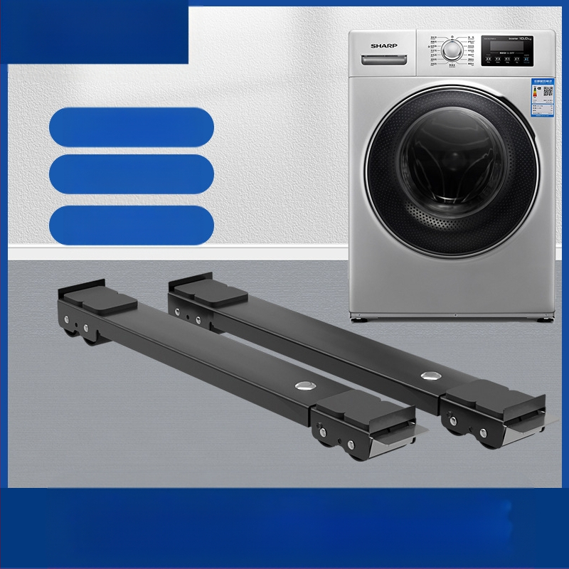 Geležinis pagrindas rėmas skalbimo mašinei ir šaldytuvui su judančiais ratukais, reguliuojamas