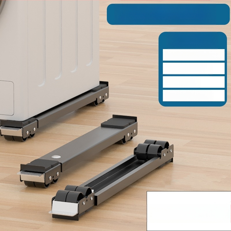 Geležinis pagrindas rėmas skalbimo mašinei ir šaldytuvui su judančiais ratukais, reguliuojamas