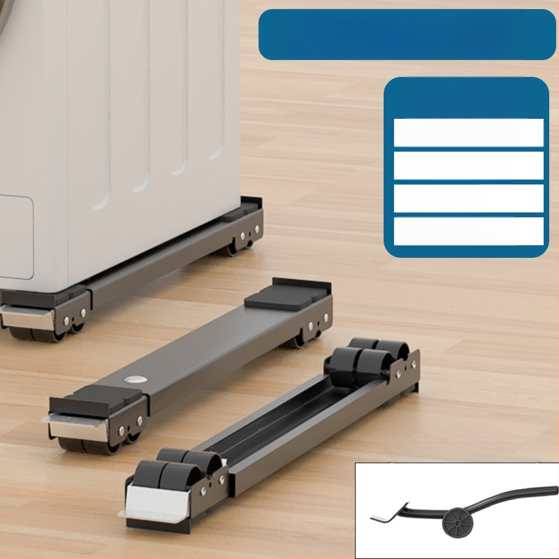 Geležinis pagrindas rėmas skalbimo mašinei ir šaldytuvui su judančiais ratukais, reguliuojamas