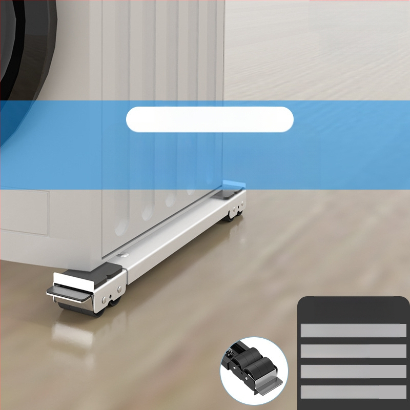 Geležinis pagrindas rėmas skalbimo mašinei ir šaldytuvui su judančiais ratukais, reguliuojamas