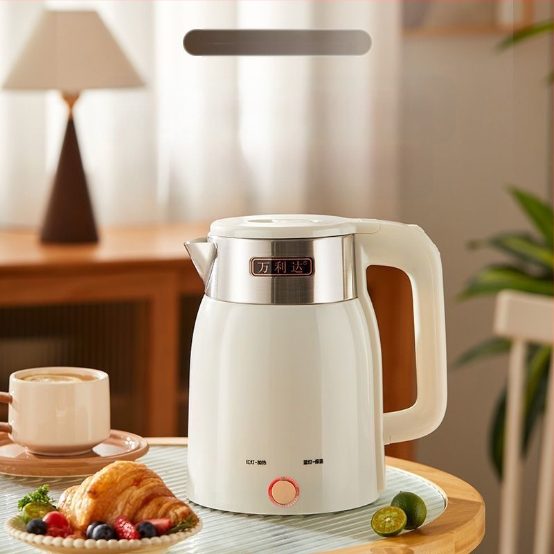 Електрически чайник с гравирано лого, постоянна температура, обем 2 л+, мощност 1000–1500 W, 360° база