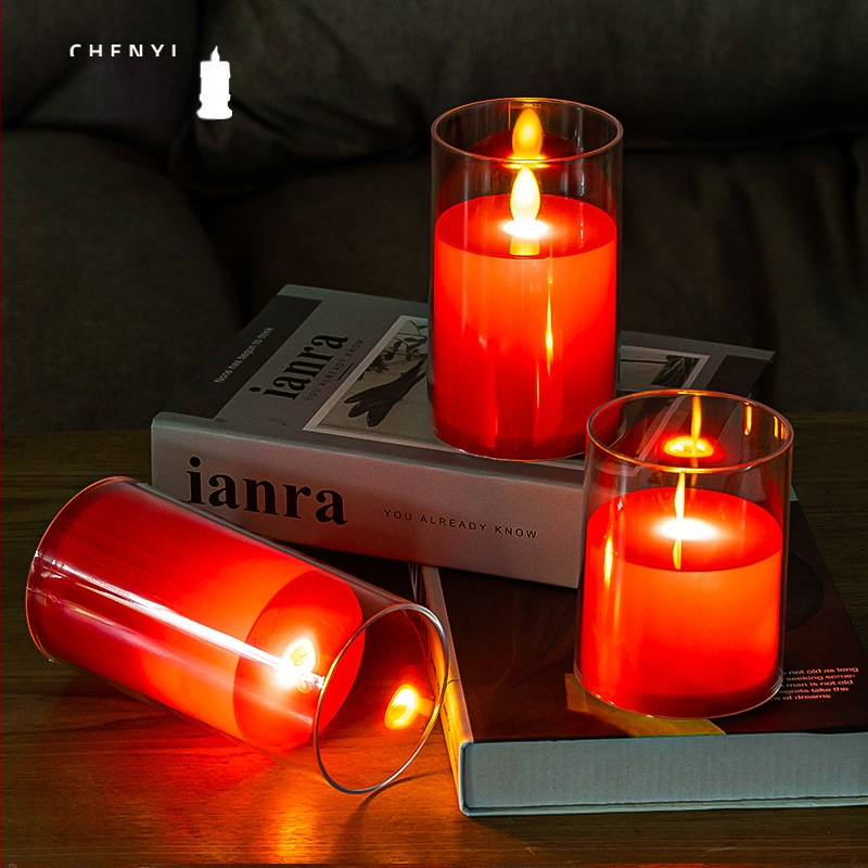 LED žvakė, cilindriškas plastmasos korpusas, svyruojantis gaubtas, spausdintas logotipas, vestuvėms ir sužadėtuvėms rekvizitas