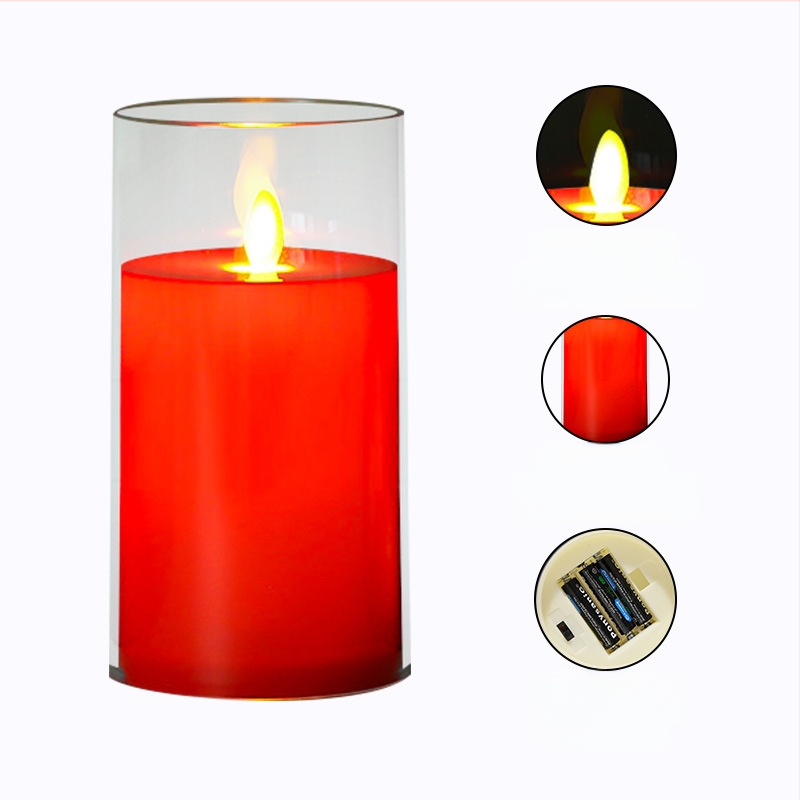 LED žvakė, cilindriškas plastmasos korpusas, svyruojantis gaubtas, spausdintas logotipas, vestuvėms ir sužadėtuvėms rekvizitas