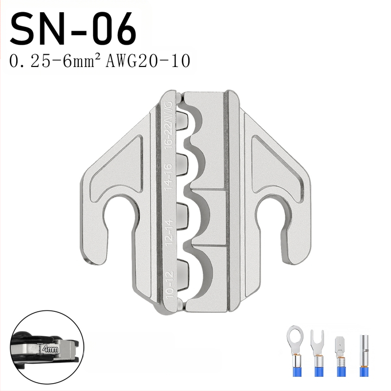 SN serijos krimpavimo replės, terminalų žandikauliai, geležies-nikelio lydinys, svoris 0,02