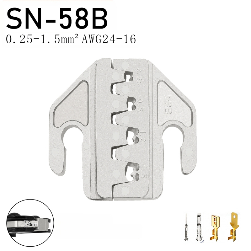 SN serijos krimpavimo replės, terminalų žandikauliai, geležies-nikelio lydinys, svoris 0,02