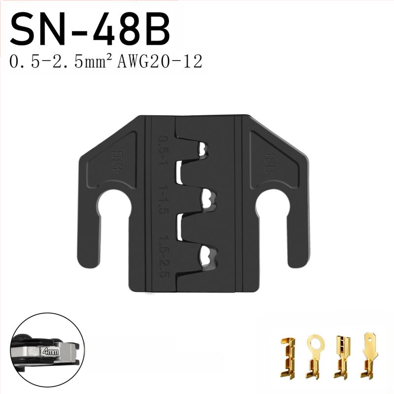 SN serijos krimpavimo replės, terminalų žandikauliai, geležies-nikelio lydinys, svoris 0,02