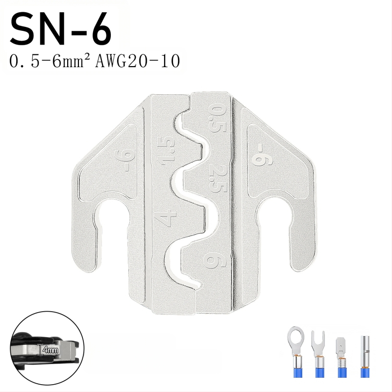 SN serijos krimpavimo replės, terminalų žandikauliai, geležies-nikelio lydinys, svoris 0,02