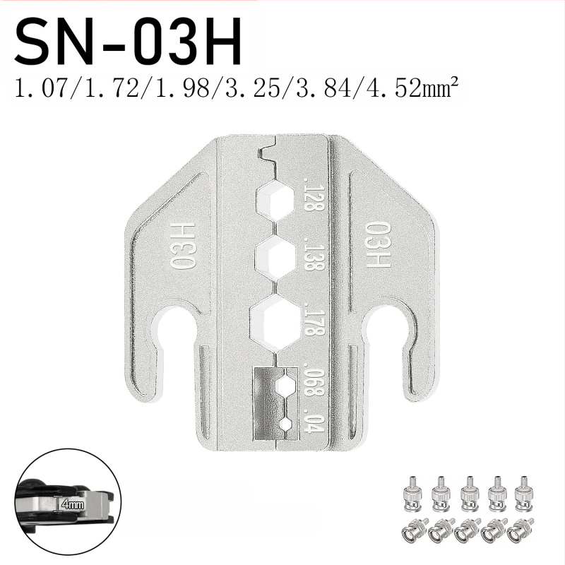 SN serijos krimpavimo replės, terminalų žandikauliai, geležies-nikelio lydinys, svoris 0,02