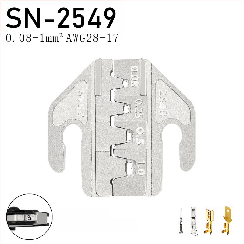 SN serijos krimpavimo replės, terminalų žandikauliai, geležies-nikelio lydinys, svoris 0,02