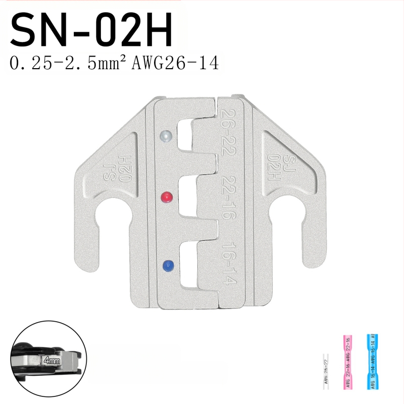SN serijos krimpavimo replės, terminalų žandikauliai, geležies-nikelio lydinys, svoris 0,02