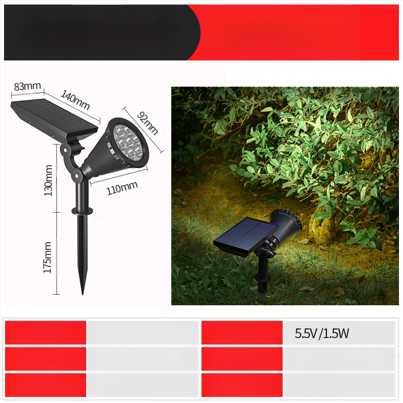 Saulės energijos kraštovaizdžio apšvietimas su išmaniuoju jungikliu, IP65 atsparus vandeniui, 6-10W, LED karoliukai iš aokeni