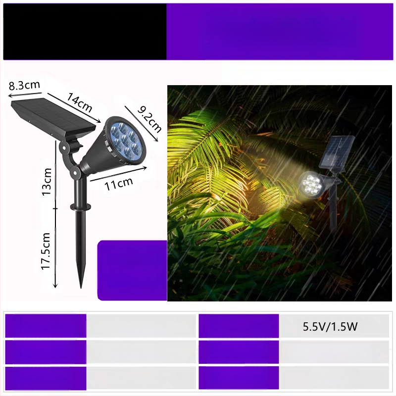 Saulės energijos kraštovaizdžio apšvietimas su išmaniuoju jungikliu, IP65 atsparus vandeniui, 6-10W, LED karoliukai iš aokeni