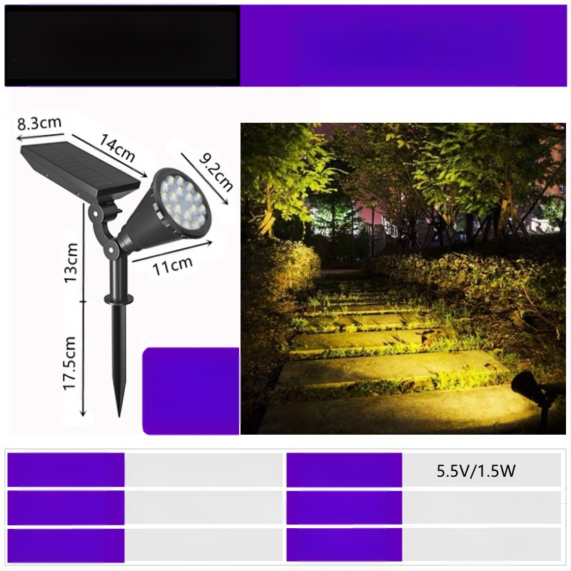 Saulės energijos kraštovaizdžio apšvietimas su išmaniuoju jungikliu, IP65 atsparus vandeniui, 6-10W, LED karoliukai iš aokeni