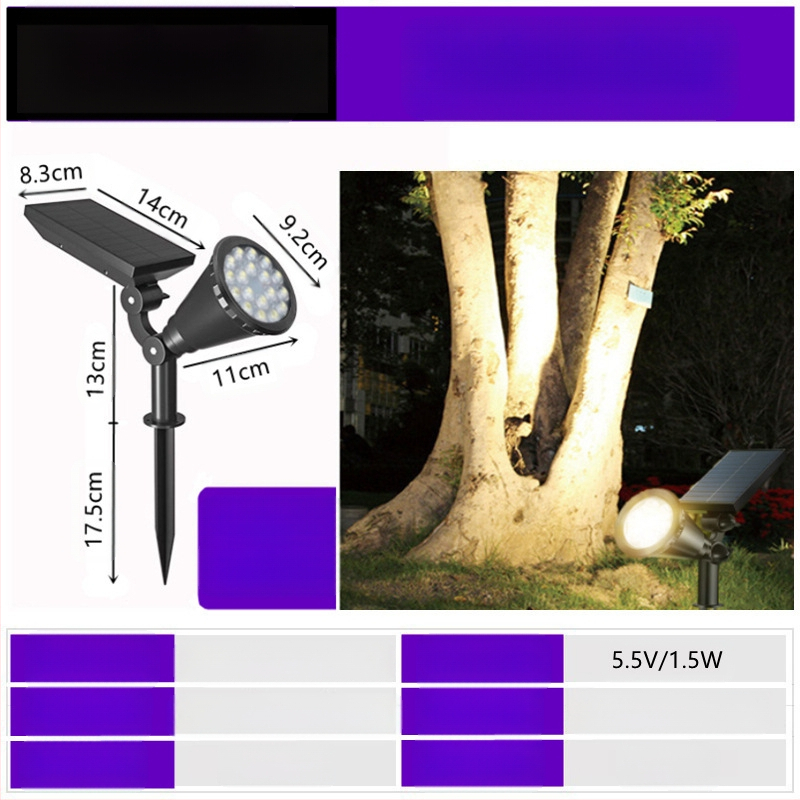 Saulės energijos kraštovaizdžio apšvietimas su išmaniuoju jungikliu, IP65 atsparus vandeniui, 6-10W, LED karoliukai iš aokeni