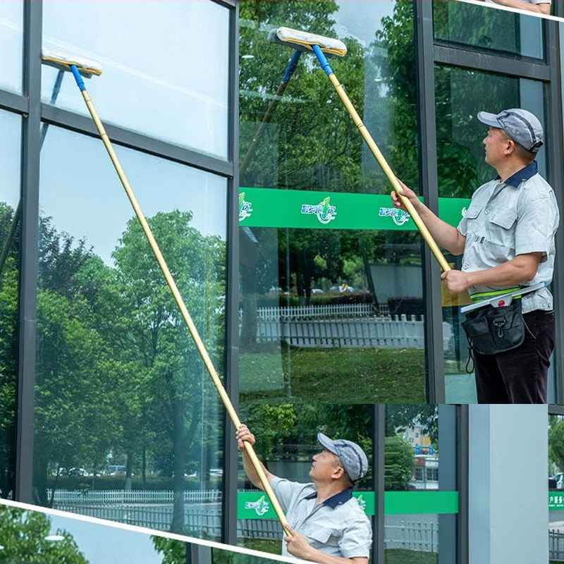 Shijie Namų naudojimui skirtas stiklo valymo įrankis su išplėtimu teleskopine lazda, vienpusiai valymas, nerūdijantis plienas, rankinis
