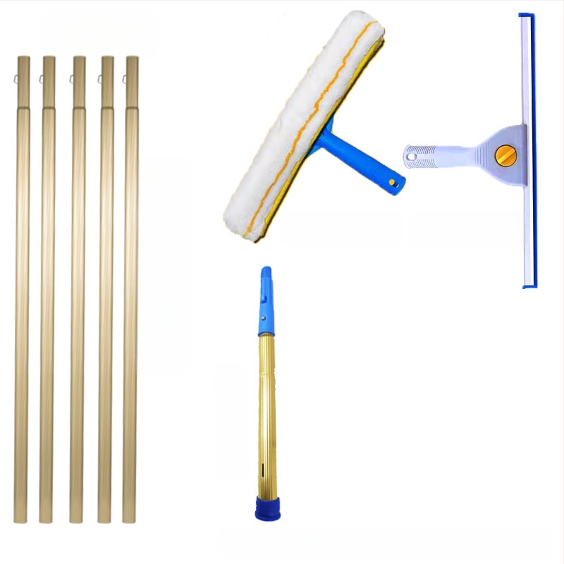 Shijie Namų naudojimui skirtas stiklo valymo įrankis su išplėtimu teleskopine lazda, vienpusiai valymas, nerūdijantis plienas, rankinis