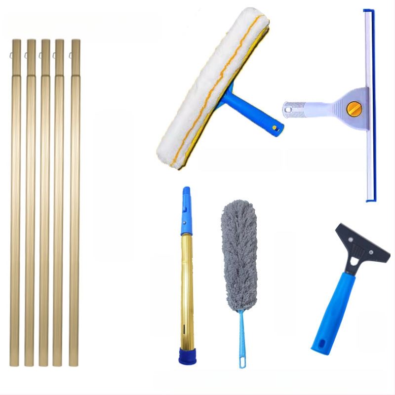 Shijie Namų naudojimui skirtas stiklo valymo įrankis su išplėtimu teleskopine lazda, vienpusiai valymas, nerūdijantis plienas, rankinis