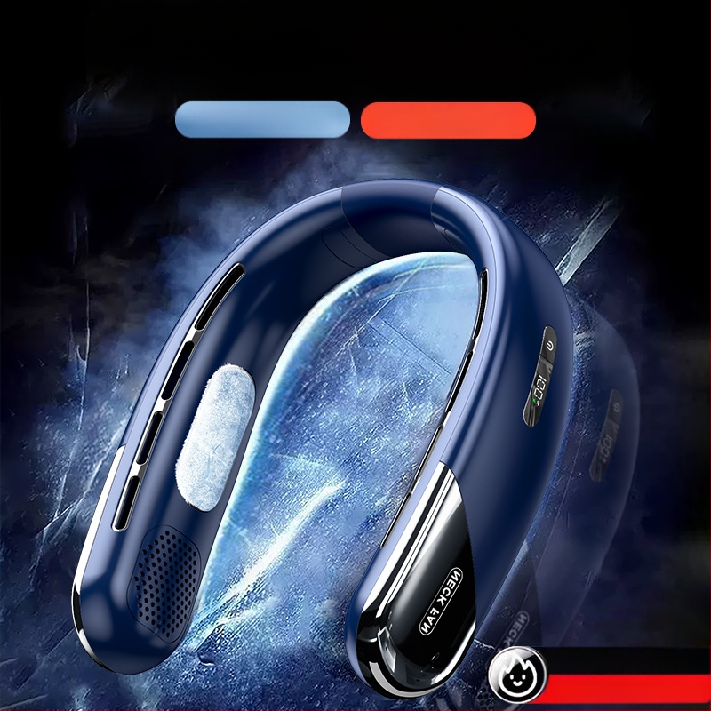 Be lapelių kaklo ventiliatorius | (Įmontuota 2000–4000 mAh baterija; USB įkrovimas; Brushless variklis; Be lapelių dizainas; 5 greičiai)