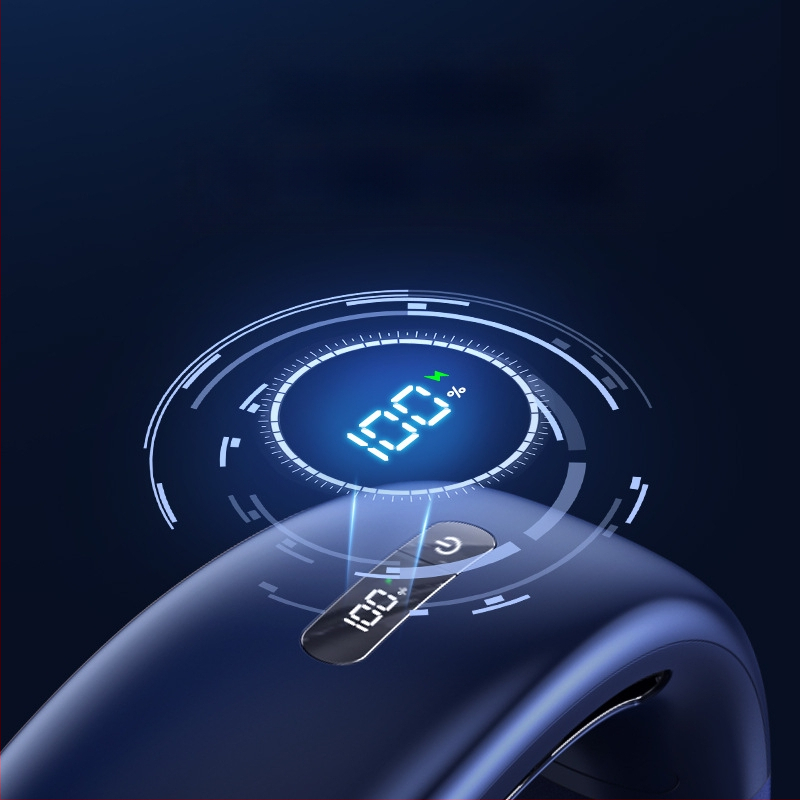 Be lapelių kaklo ventiliatorius | (Įmontuota 2000–4000 mAh baterija; USB įkrovimas; Brushless variklis; Be lapelių dizainas; 5 greičiai)