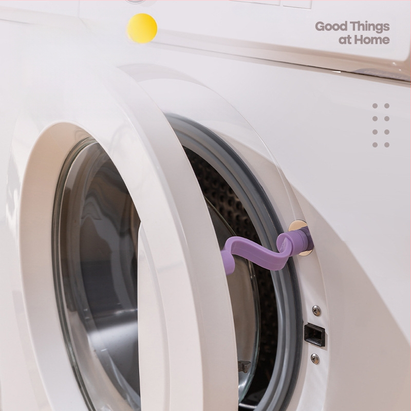 Skalbimo mašinos durų užraktas su magnetine fiksacija, ventiliacija prieš pelėsius ir kvapus – be montavimo, plastikinė medžiaga (80% naujo plastiko)