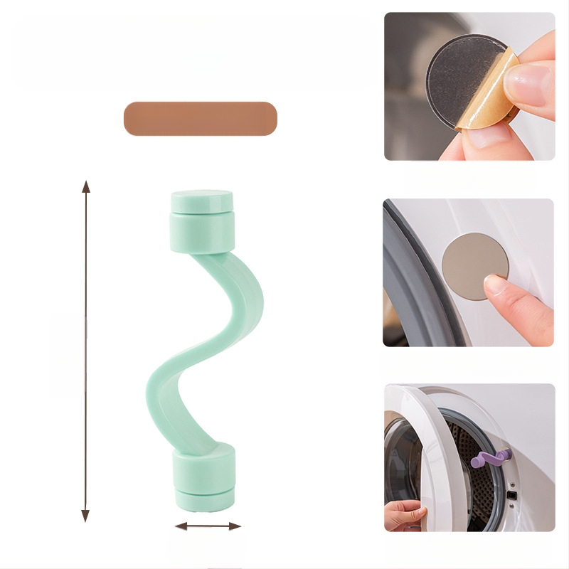 Skalbimo mašinos durų užraktas su magnetine fiksacija, ventiliacija prieš pelėsius ir kvapus – be montavimo, plastikinė medžiaga (80% naujo plastiko)