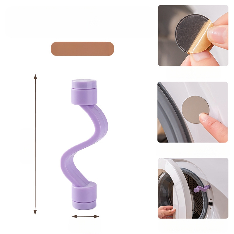 Skalbimo mašinos durų užraktas su magnetine fiksacija, ventiliacija prieš pelėsius ir kvapus – be montavimo, plastikinė medžiaga (80% naujo plastiko)