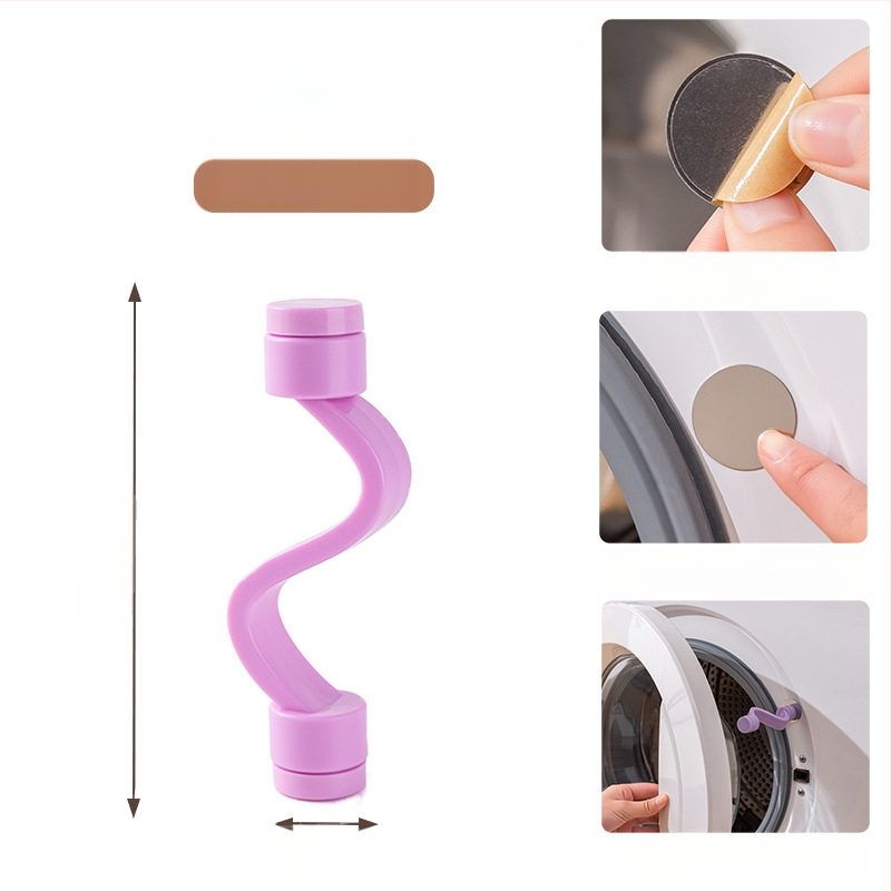 Skalbimo mašinos durų užraktas su magnetine fiksacija, ventiliacija prieš pelėsius ir kvapus – be montavimo, plastikinė medžiaga (80% naujo plastiko)