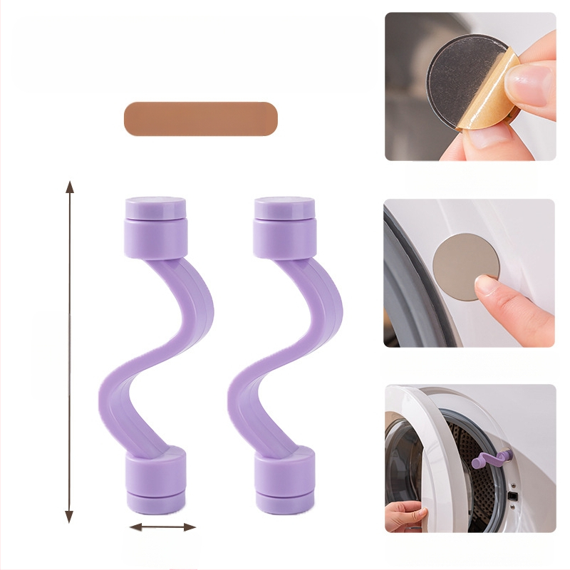 Skalbimo mašinos durų užraktas su magnetine fiksacija, ventiliacija prieš pelėsius ir kvapus – be montavimo, plastikinė medžiaga (80% naujo plastiko)