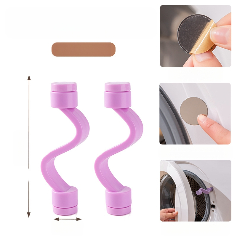 Skalbimo mašinos durų užraktas su magnetine fiksacija, ventiliacija prieš pelėsius ir kvapus – be montavimo, plastikinė medžiaga (80% naujo plastiko)