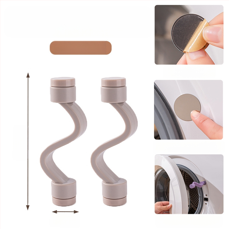 Skalbimo mašinos durų užraktas su magnetine fiksacija, ventiliacija prieš pelėsius ir kvapus – be montavimo, plastikinė medžiaga (80% naujo plastiko)