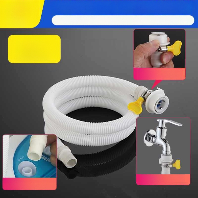 Plaunimo mašinos vandens įvado žarna — greitas snap-on jungtis, pusiau automatinė, universalus, plastinis