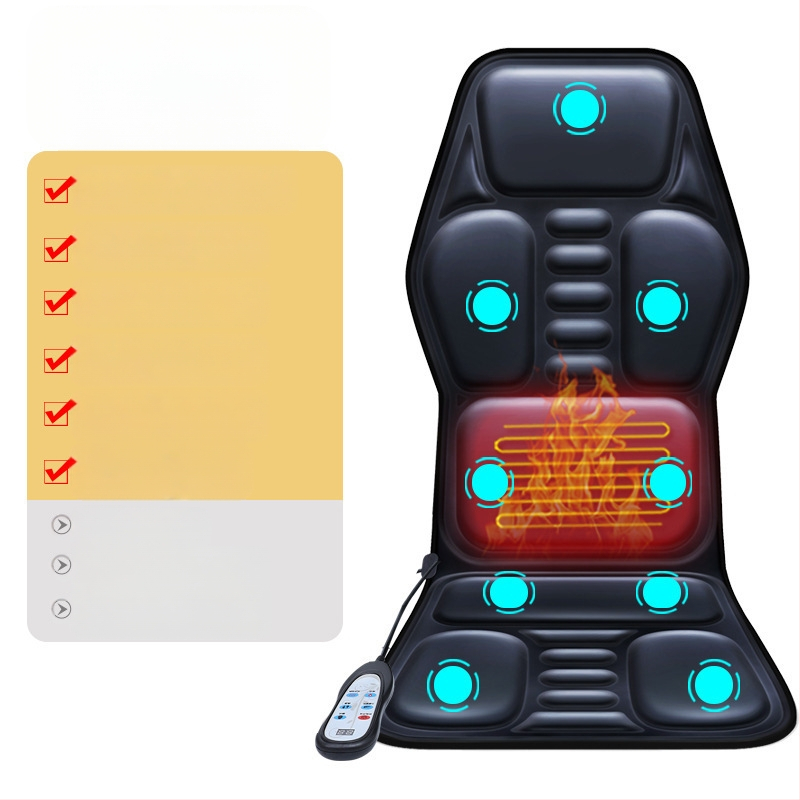 Μασάζ για αυχένα και πλάτη για αυτοκίνητο και οικιακή χρήση – ζύμωμα, θέρμανση και δόνηση, 6+ κεφαλές μασάζ, 3η ταχύτητα, ενσύρματο χειριστήριο