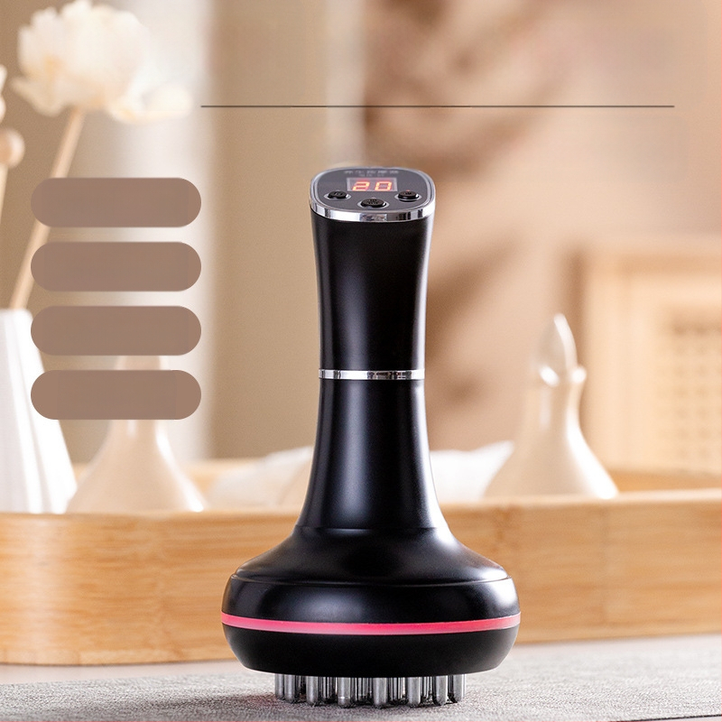 Elektrinė meridijaninė šepetėlis ir pilvo masažuoklis su 20 greičiais, šviesos terapija ir karštasis kompresas – namų naudojimui (20 greičių; šviesos terapija; karštasis kompresas)