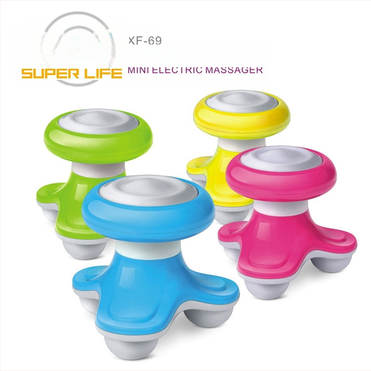 XF-6901 Mini USB masažuoklis – vibracinis masažas, 3 kontaktiniai taškai, trijų kojų trikampio dizainas, tinka kaklui, nugarai, juosmeniui, klubams, kojoms ir pėdoms