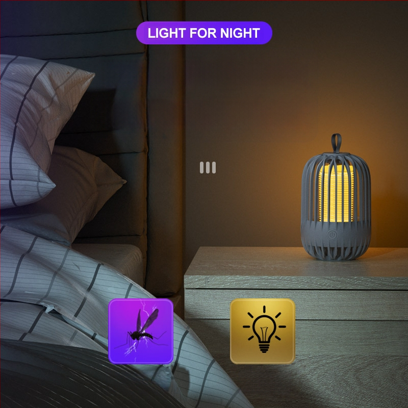 Ηλεκτρική λάμπα εξόντωσης κουνουπιών με USB φόρτιση και ενσωματωμένη μπαταρία – παγίδευση με φως και ηλεκτρικό σοκ, κατάλληλη για εσωτερικούς και εξωτερικούς χώρους