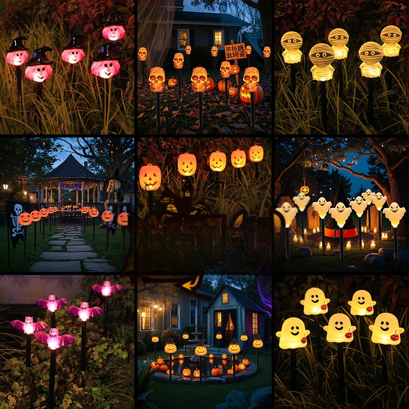 LED Helovino žemės šviestuvai pievoms ir kiemui, saulės energija, 0.06W, IP44, model Halloween Ground Solar 2