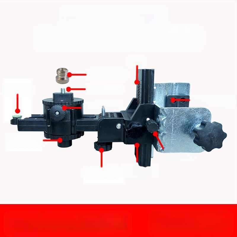 Нивелир с телескопичен прът – железен крепеж, пластмасова платформа за пан/наклон, регулируем прът, лазерен принцип