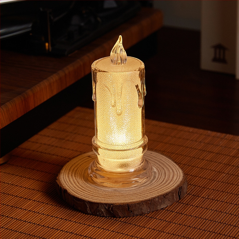 Пластмасова нощна лампа за Коледа с айсберг и коледно дърво — atmospherично осветление; стил: пасторален, модерен арт, лек лукс; Подходяща за: Коледа