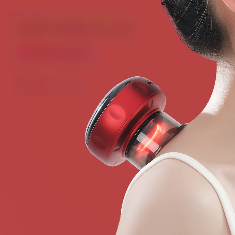 Elektriskā inteleģentā vakuuma masāžas ierīce ar apkuri, USB barošana, ABS korpuss, 4 ātrumi, 1200 mA baterija, CE sertifikāts