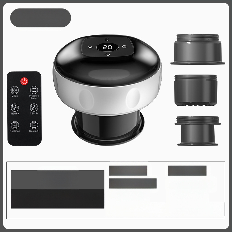 Elektriskā inteleģentā vakuuma masāžas ierīce ar apkuri, USB barošana, ABS korpuss, 4 ātrumi, 1200 mA baterija, CE sertifikāts