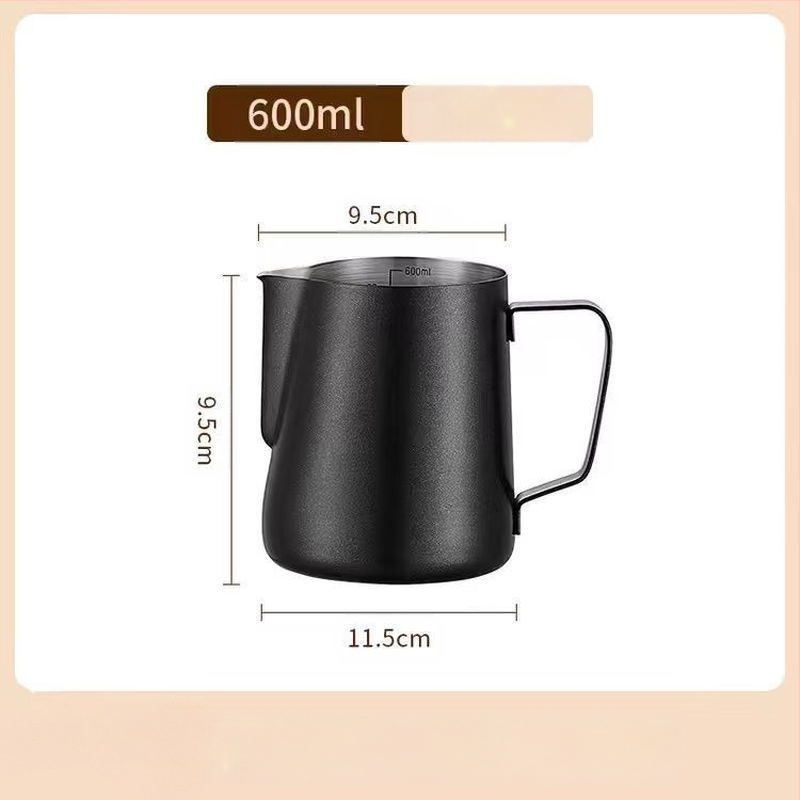 Latte art indas su matavimo skale ir siauru išpylimu