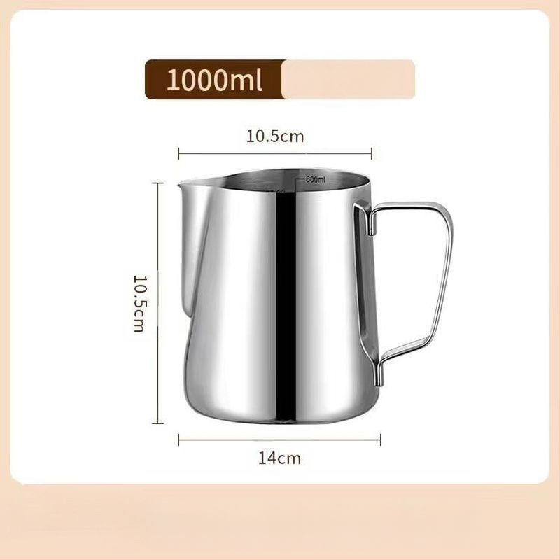 Latte art indas su matavimo skale ir siauru išpylimu