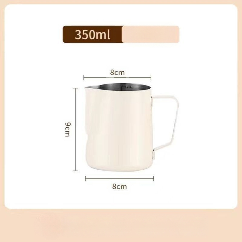 Latte art indas su matavimo skale ir siauru išpylimu