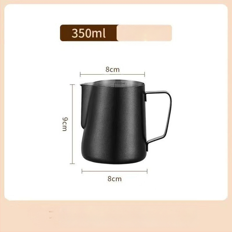 Latte art indas su matavimo skale ir siauru išpylimu