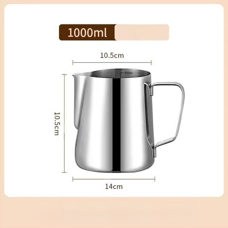 Latte art indas su matavimo skale ir siauru išpylimu